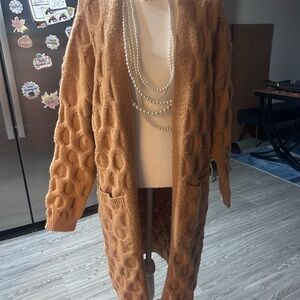 Cozy Brown Cable Knit Sweater